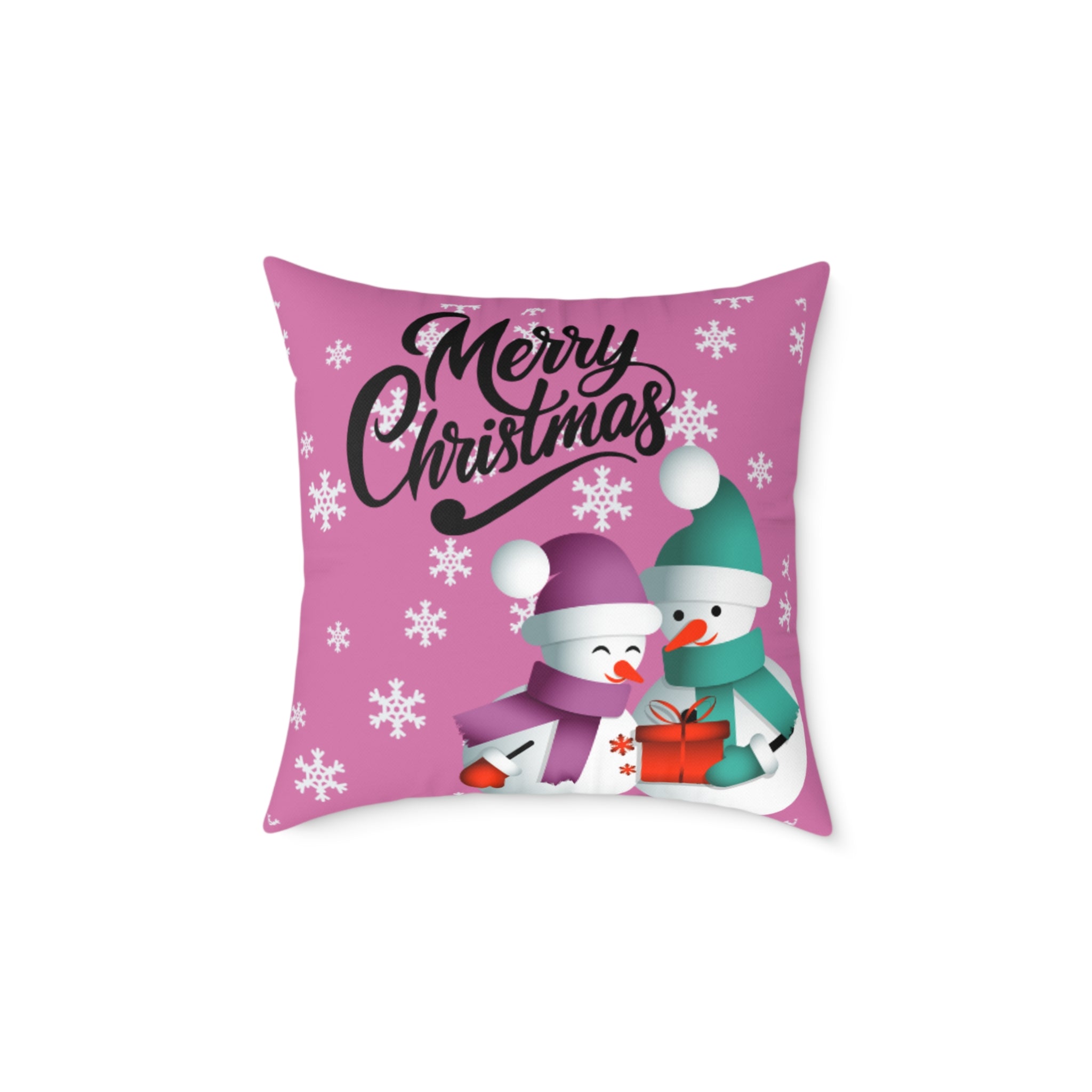 Merry Christmas Snowman Pillow, Festive Home Decor, Holiday Cushion, Cozy Gift, Winter Decoration