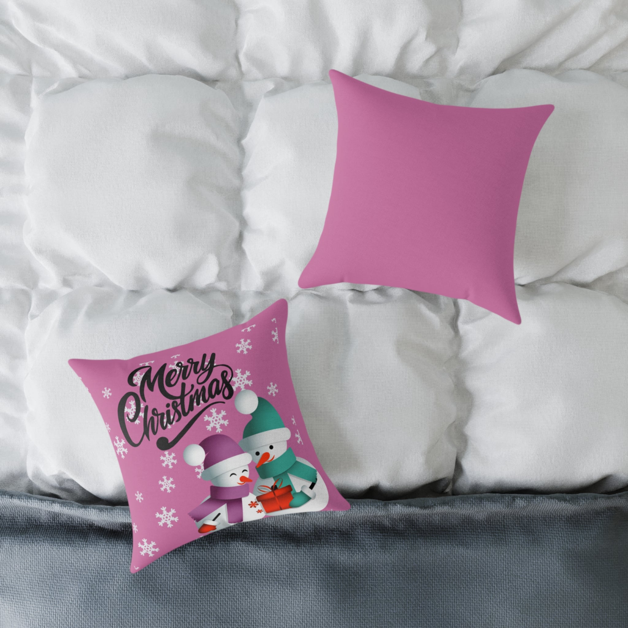 Merry Christmas Snowman Pillow, Festive Home Decor, Holiday Cushion, Cozy Gift, Winter Decoration