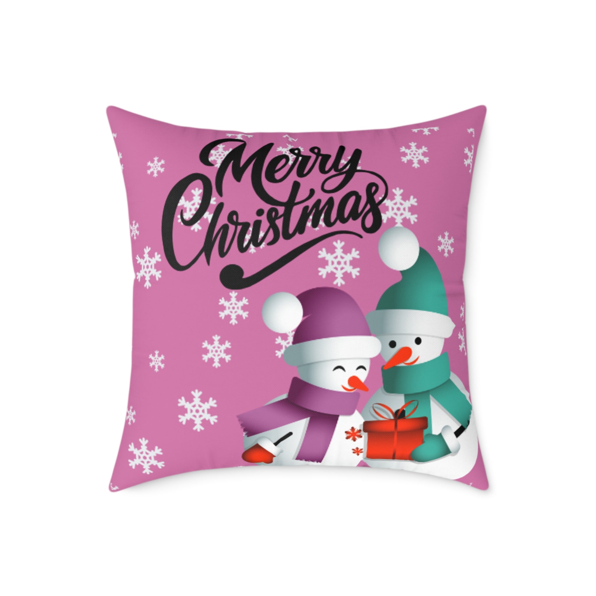 Merry Christmas Snowman Pillow, Festive Home Decor, Holiday Cushion, Cozy Gift, Winter Decoration