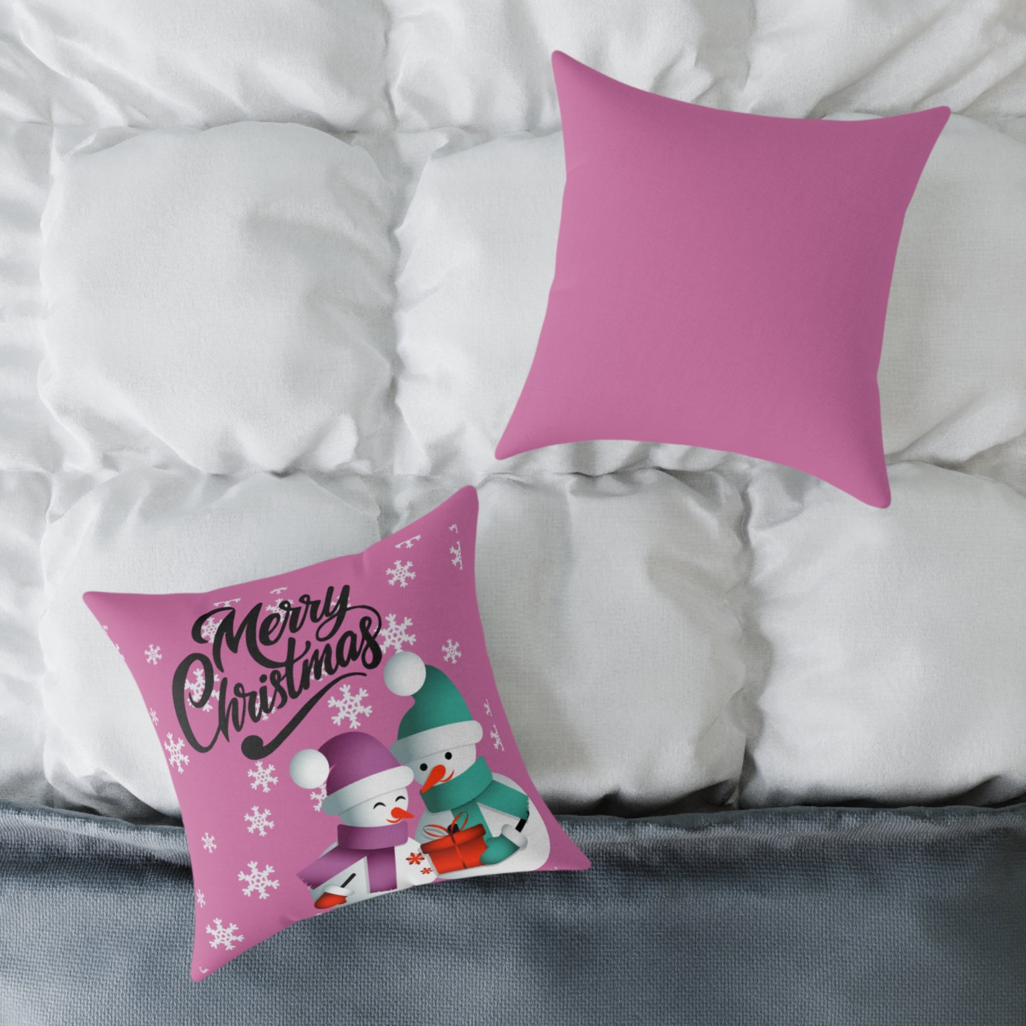 Merry Christmas Snowman Pillow, Festive Home Decor, Holiday Cushion, Cozy Gift, Winter Decoration