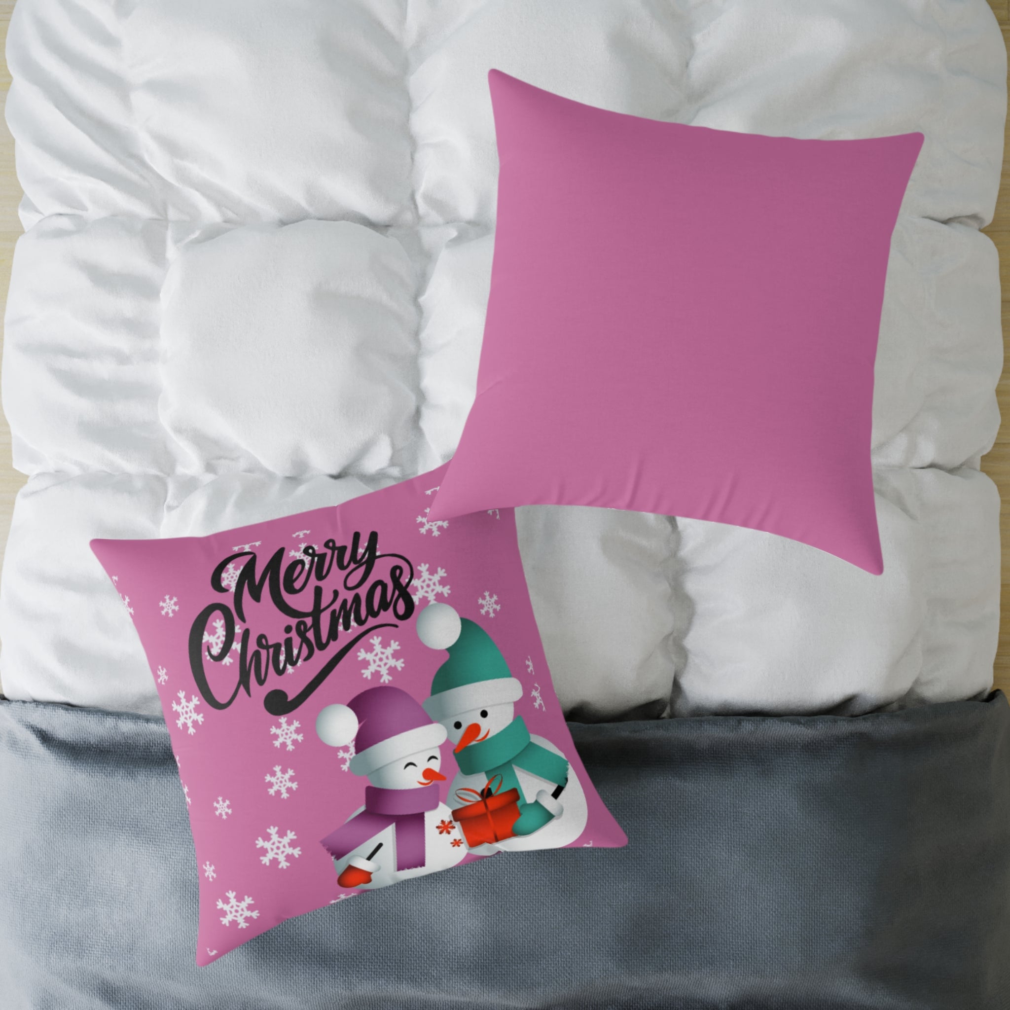 Merry Christmas Snowman Pillow, Festive Home Decor, Holiday Cushion, Cozy Gift, Winter Decoration