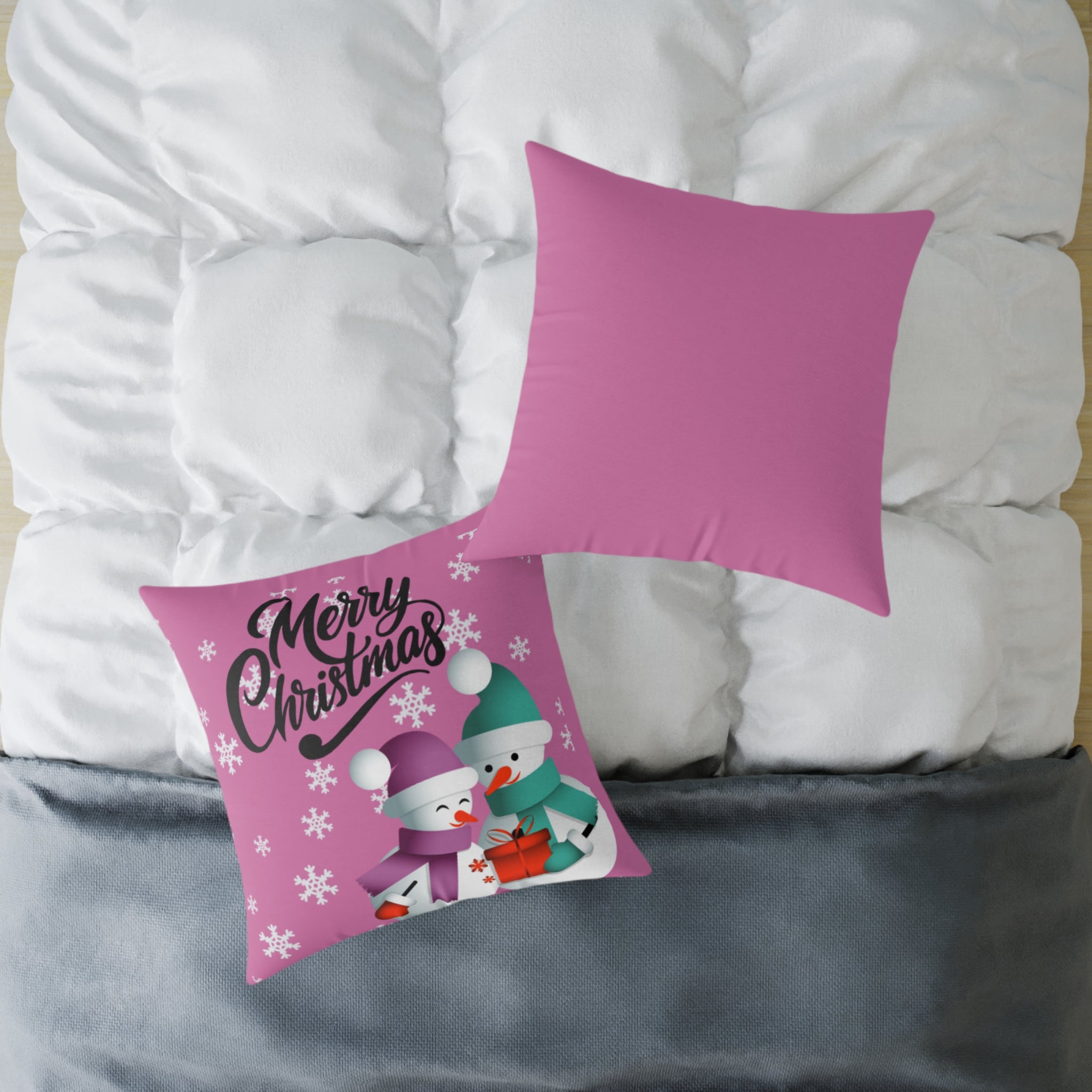 Merry Christmas Snowman Pillow, Festive Home Decor, Holiday Cushion, Cozy Gift, Winter Decoration