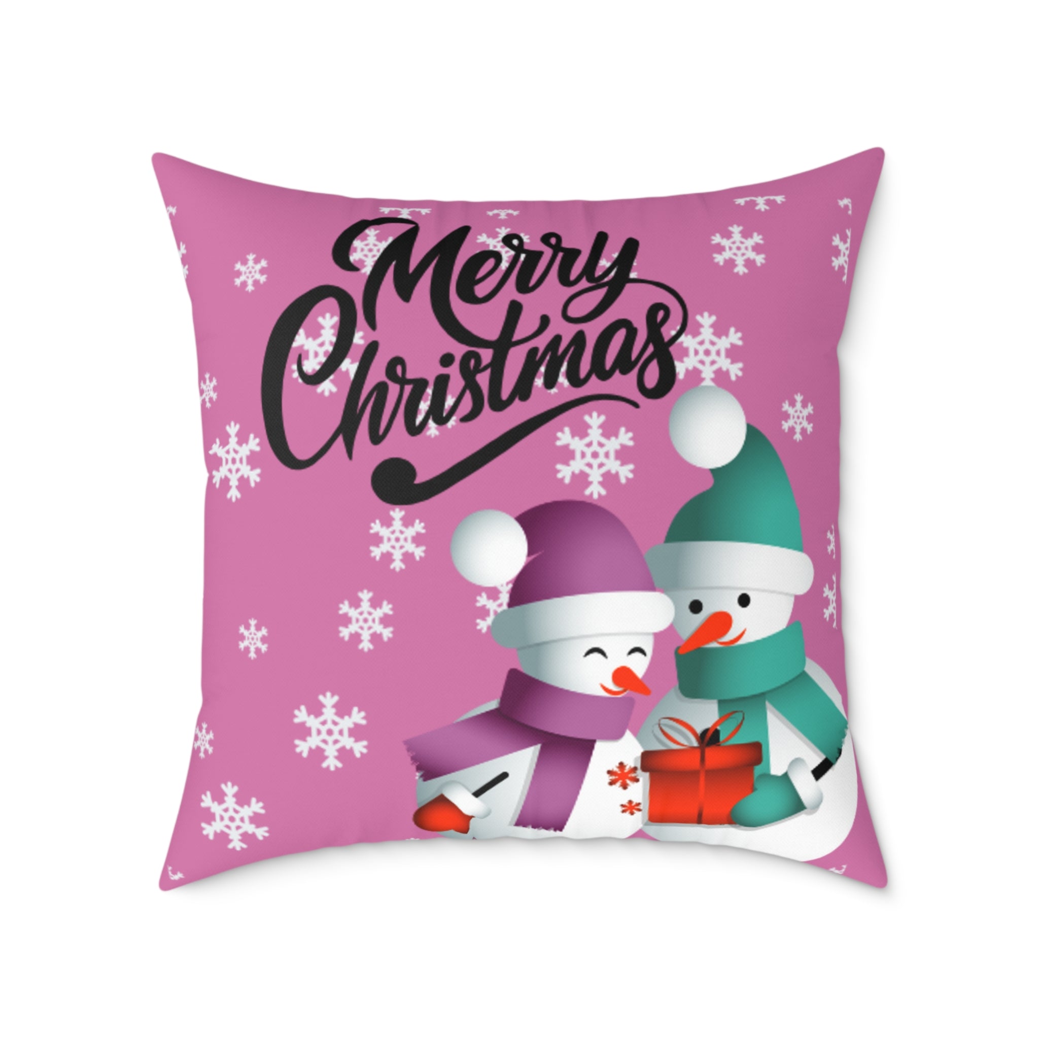 Merry Christmas Snowman Pillow, Festive Home Decor, Holiday Cushion, Cozy Gift, Winter Decoration