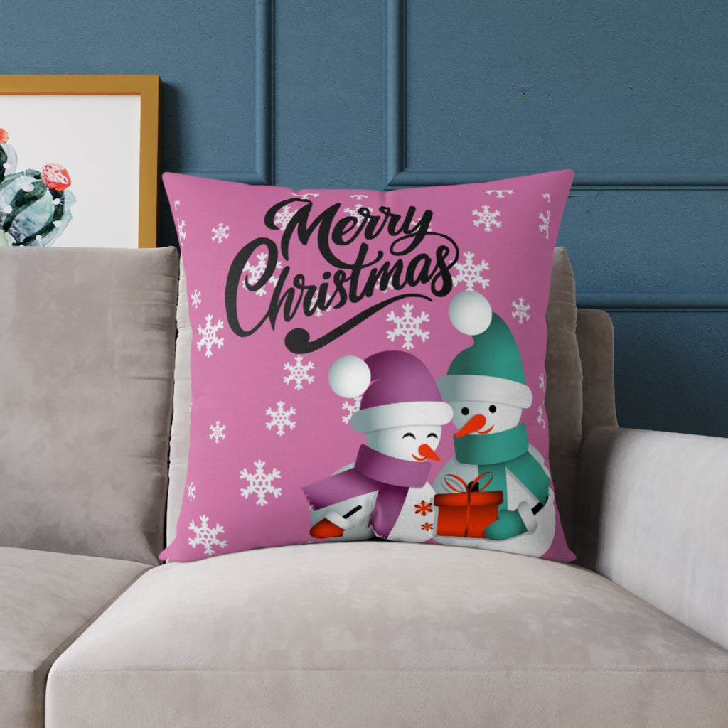 Merry Christmas Snowman Pillow, Festive Home Decor, Holiday Cushion, Cozy Gift, Winter Decoration